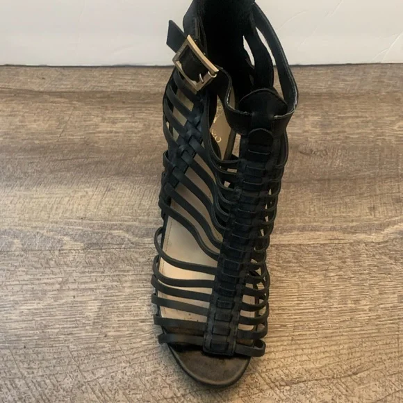 vince Camuto gladiator Stiletto Strappy Ankle Dressy Black Sandal Size 10 - Picture 6 of 10